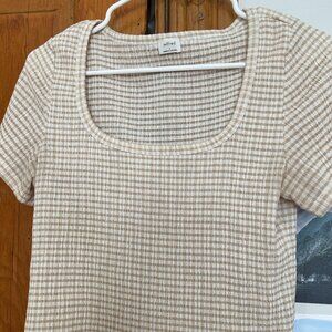 Aritzia Wilfred Short Sleeve Scoop Neck Top L